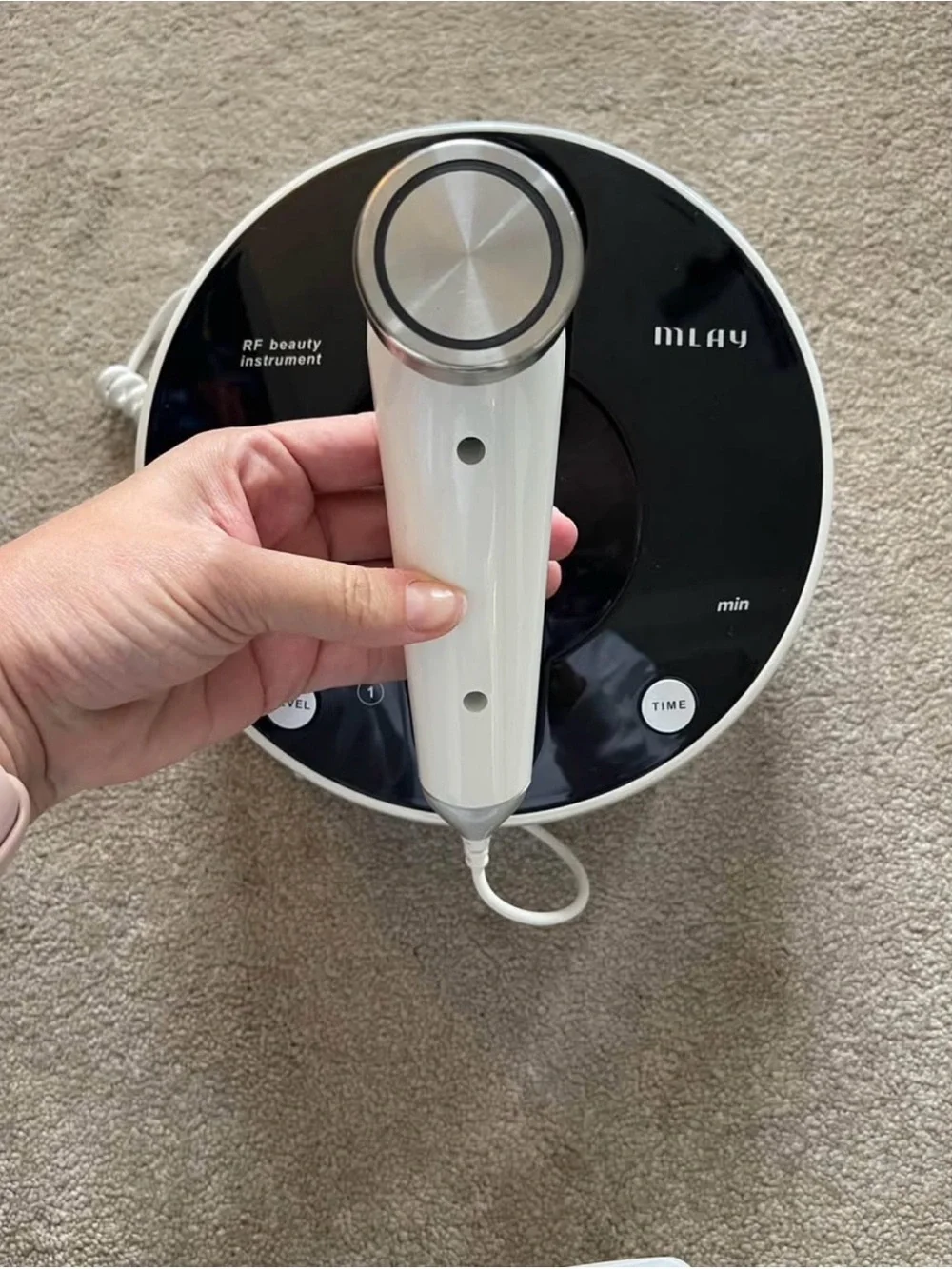White & Black RF Beauty Instrument - Facial Skincare Device